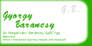 gyorgy barancsy business card